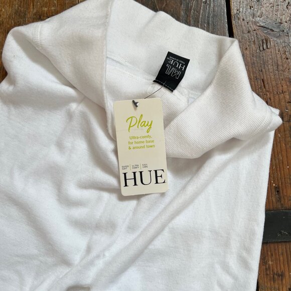 HUE French Terry High Rise Capri Size M/L White NWT - Picture 3 of 5